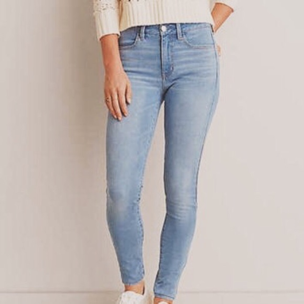 AEO High Rise Skinny Jeans EUC Size 6 Acid Wash - Picture 5 of 8